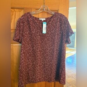 Fun 2 Fun Maroon Patterned Blouse